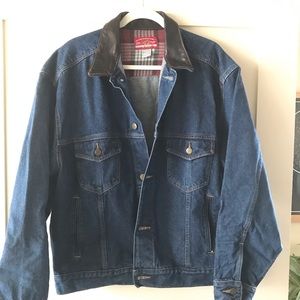 Vintage Denim Jacket (leather collar)